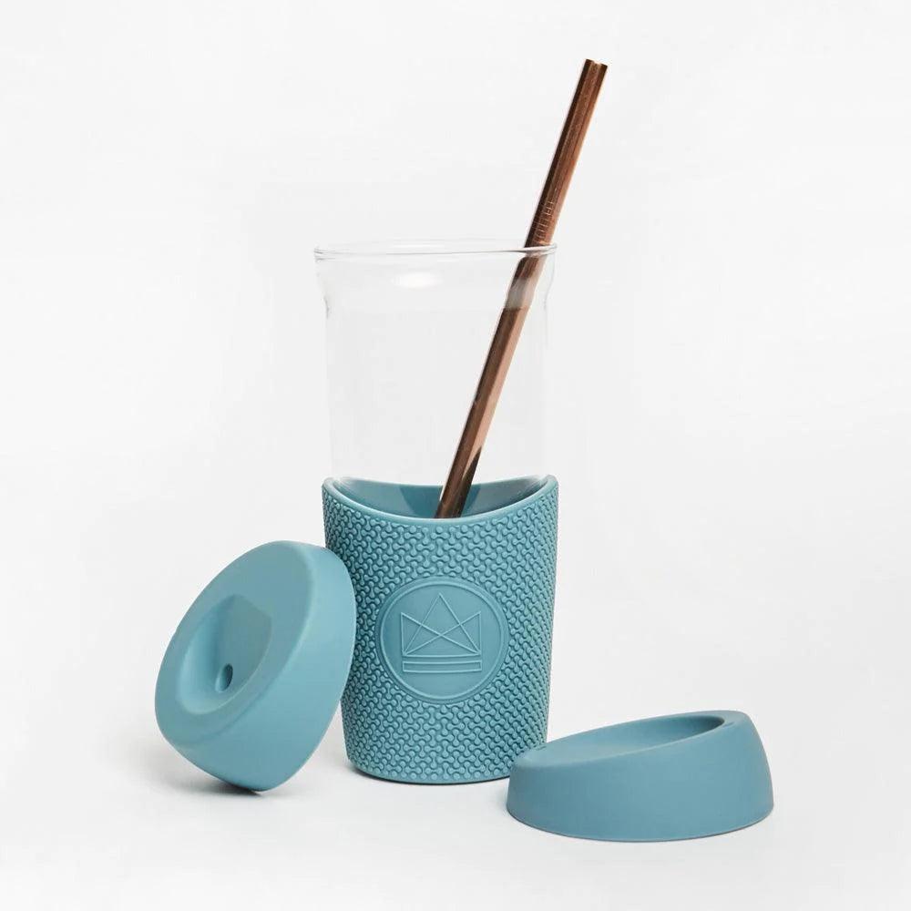 

Багаторазова скляна чашка для смузі з кришкою - 20 унцій - Super Sonic