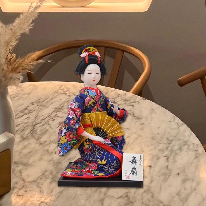 12Inch Japanese Kimono Toy Ornament for Restaurant and Home Decoration with Elegant Designing Optional Figurine Type