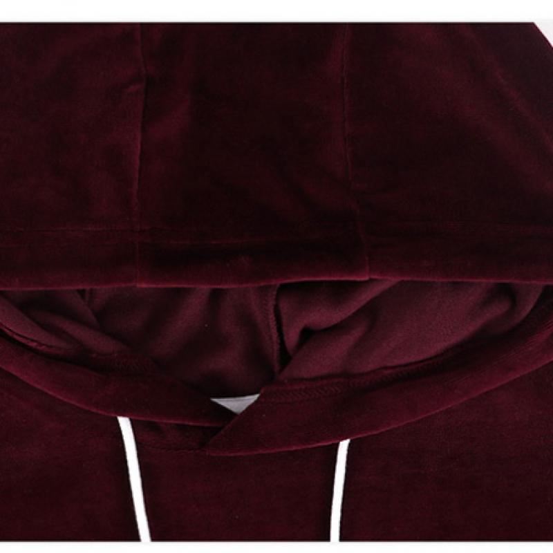 New Balance Velour Long Hoodie Burgundy