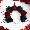 Tiare Halo Rose Gothique Mariée Sombre pour Halloween & Jour des Morts