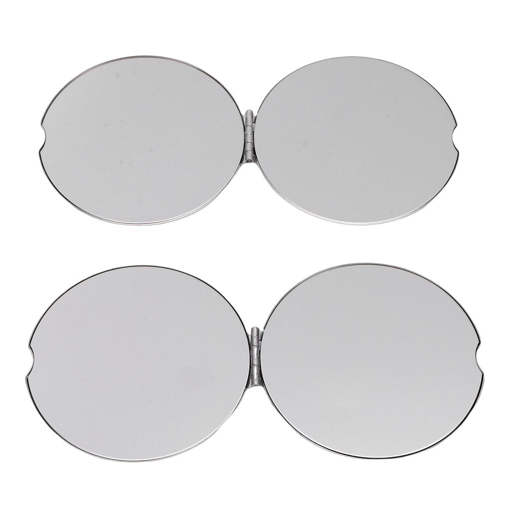 2pcs Stainless Steel Mirror Double Sided Portable Folding Unbreakable Makeup Mirror for Purse Pocket Round 2.6in