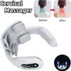 Intelligenter Nackenmassagegerät 4-Kopf-Kneten TENS-Impuls mit Wärmetherapie, USB-wiederaufladbar Smart Cervical Relax für Schulter & Nacken, Unisex 6 Modi