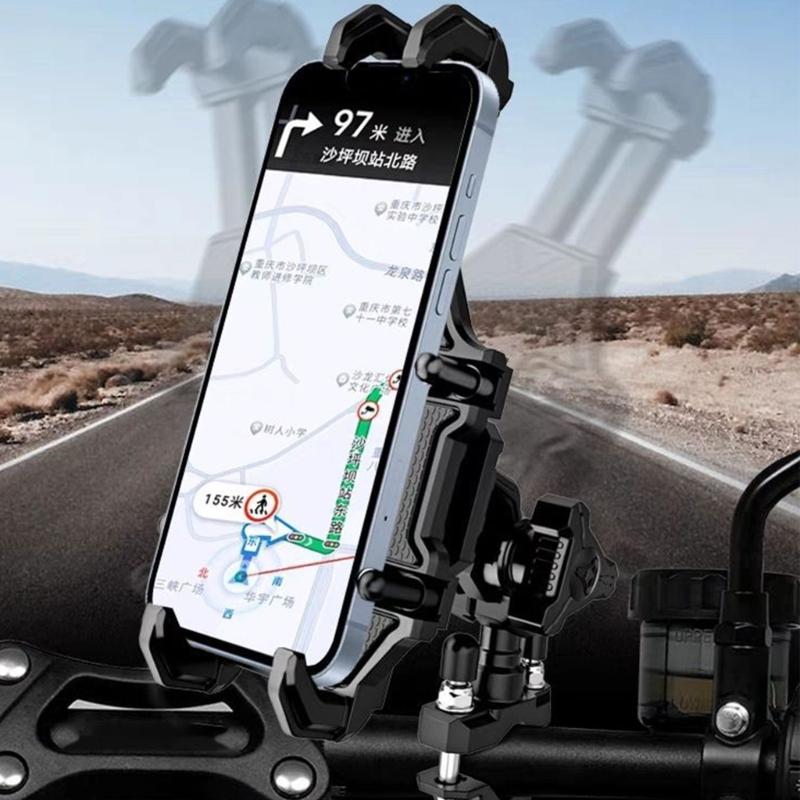 Motorcycle Phone Mount Holder Bike Phone Holder, Motorcycle Handlebar Cellphone Clamp,AntiShake Phone Mount