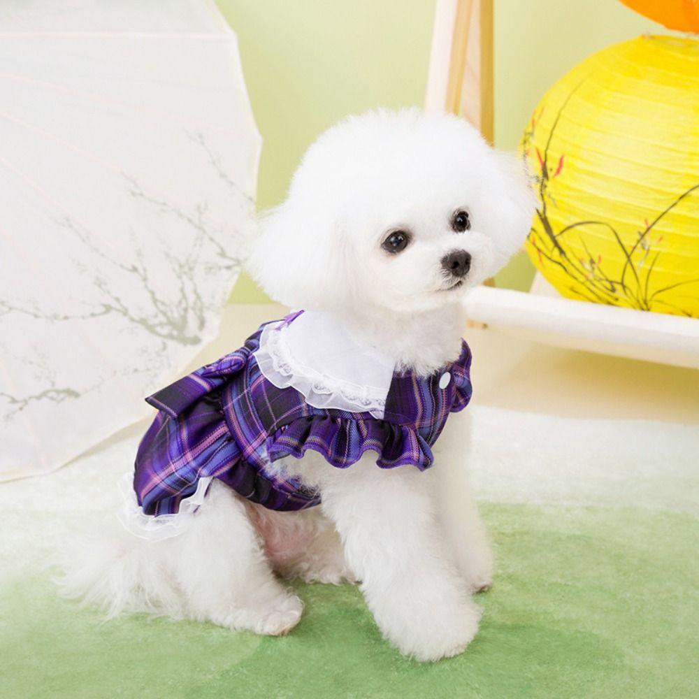 Fashion Cute Pet JK Skirt Soft Breathable Dog Clothes Thin Design Comfortable Pet Vest Harness Spring