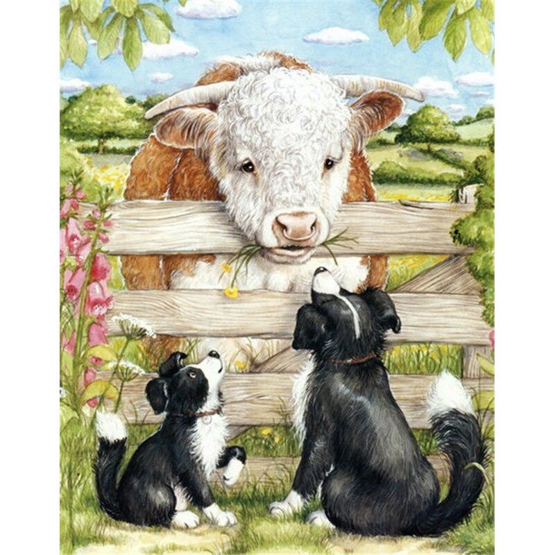Noua pictură cu diamant 5D bricolaj, bovine, broderie cu diamante, animale, punct de cruce, găurit rotund complet, meșteșuguri, decorațiuni pentru acasă, cadou manual