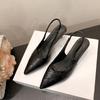 Fashion 2025 Fashion Summer Women's  Pointy Toe Kitten Heels Slingback Pumps Big Size 42 Elegant Sandal Office Lady Shoes