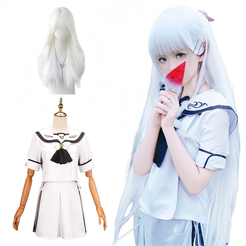 [NOKIJP] Summer Pockets Cosplay Shiroha Naruse Cosplay Costume, JK Uniform Costume (Shiroha Naruse, Size S)