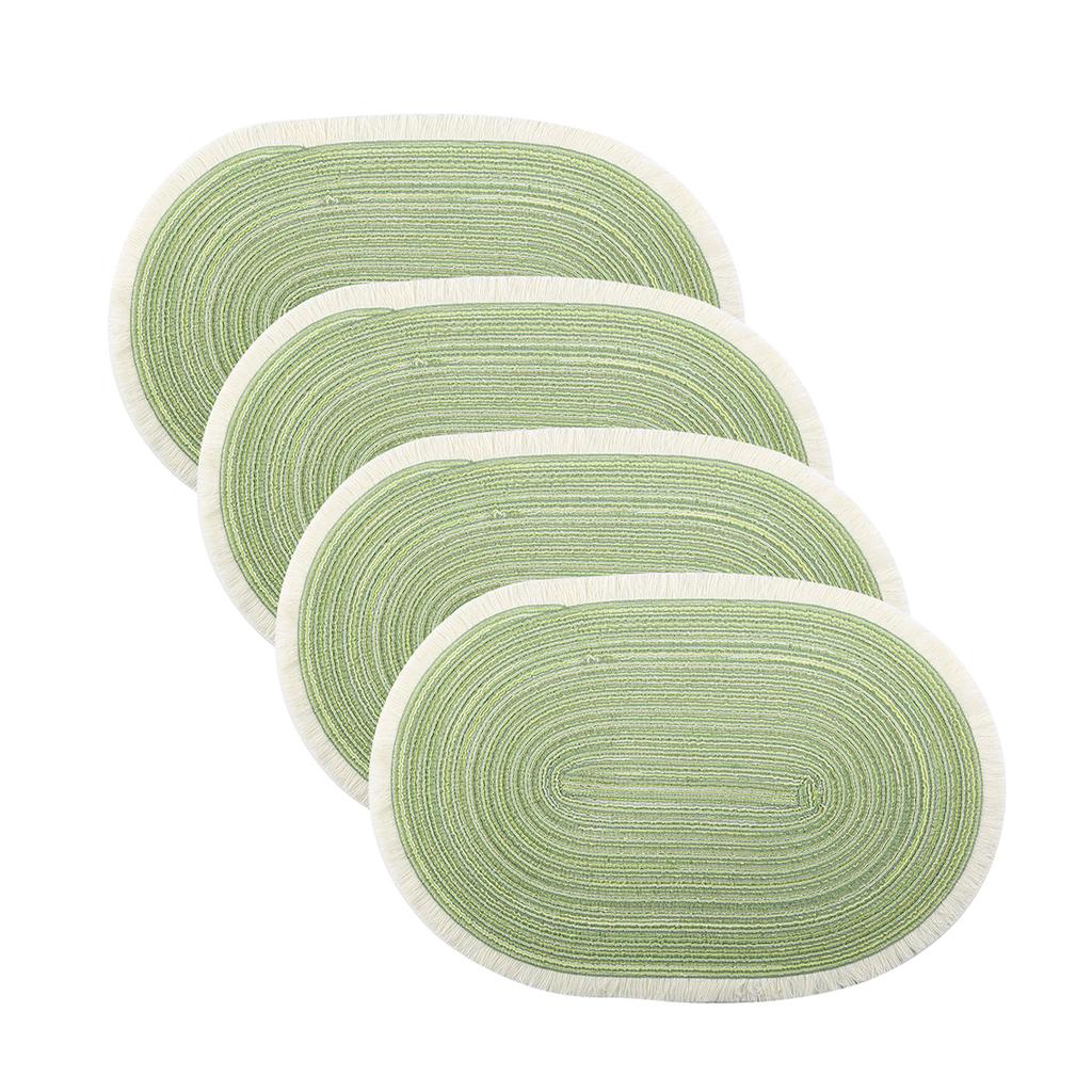 Set of 4 Oval Placemats Heat-resistant Table Mats Washable Non-slip Dining Table Mats Decoração Para Cozinha Utensílios Coasters