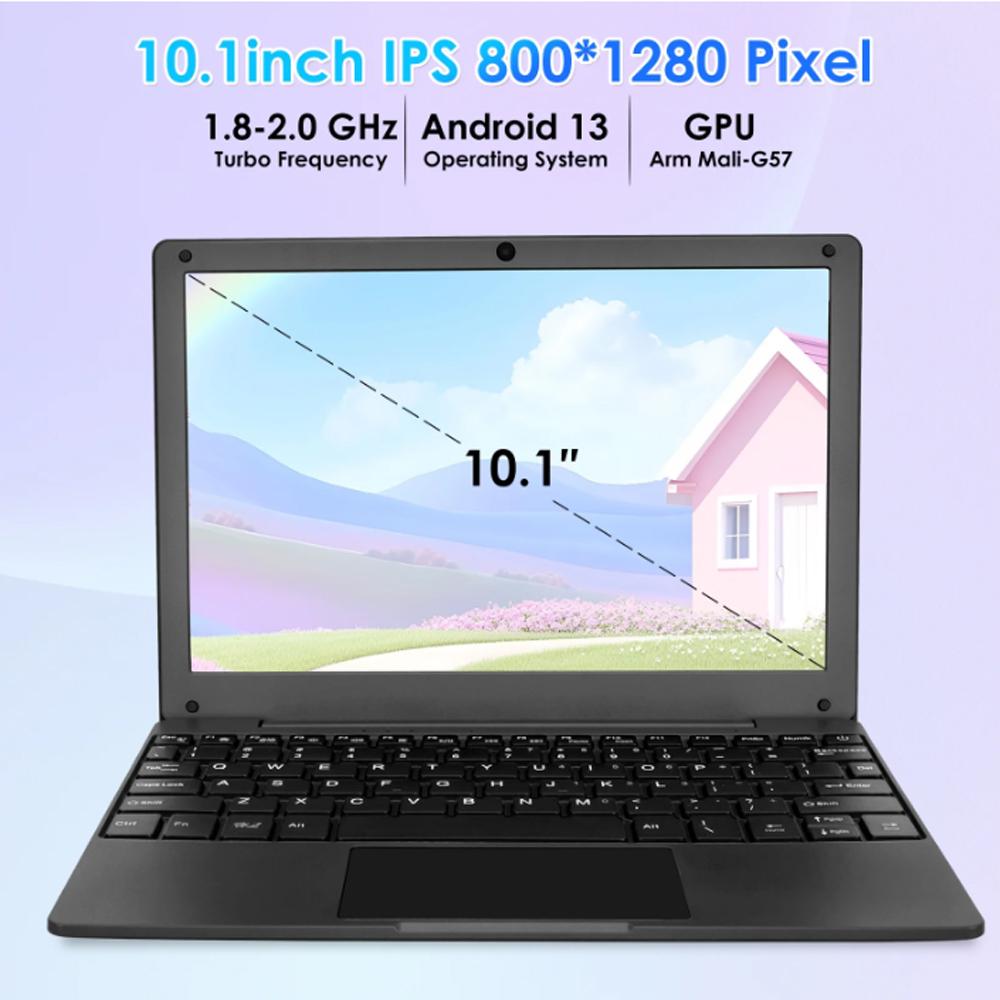 Φορητός Μίνι Φορητός Υπολογιστής Android 13 10,1 ιντσών με Οκταπύρηνο 4GB RAM 128GB για Μάθηση και Ψυχαγωγία Παιδιών