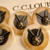 6 Pcs 25mm Vintage Copper Rabbit Head Decorative Buttons, Antique Brass Finish with Black Accents, Large Shank Metal Buttons for Clothing, Hats