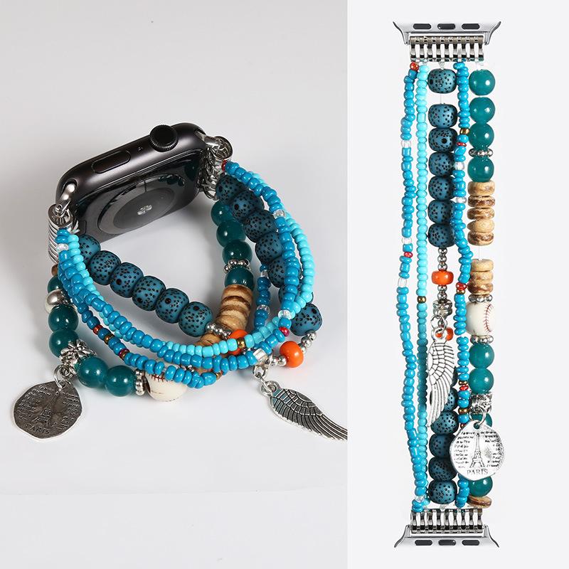 

Богемный ремешок для Apple Watch, ремешок 41 мм, 40 мм, 38 мм, 44 мм, 45 мм, 49 мм, 42 мм, ювелирный браслет из смолы iwatch Ultra Series 7, 6, 5, 4, 3 Se 8 For 38mm or 40mm 41mm