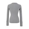 Korean-Style Slim Fit Henry Collar Fleece Long Sleeve T-Shirt for Women - Autumn/Winter Stretchy Base Layer Top