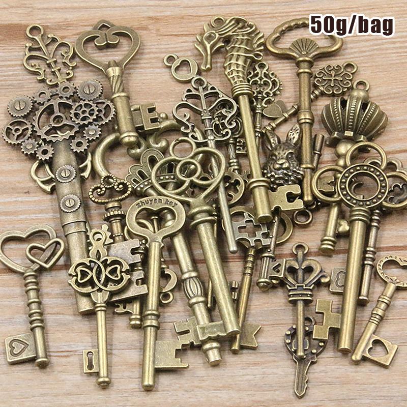 50G/Pack Key Charms Bracelets Necklace Craft Metal Pendant For Jewelry Making Diy Supplies Small Business Supplies