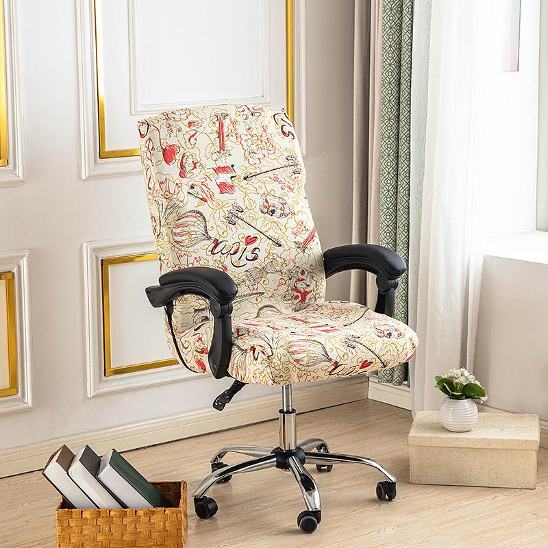 Neue Farbe Büro Reißverschluss Stuhlbezug Drehbar Computer Hotel Stuhlbezug Einteilig Armlehne Elastisch Chefsesselbezug