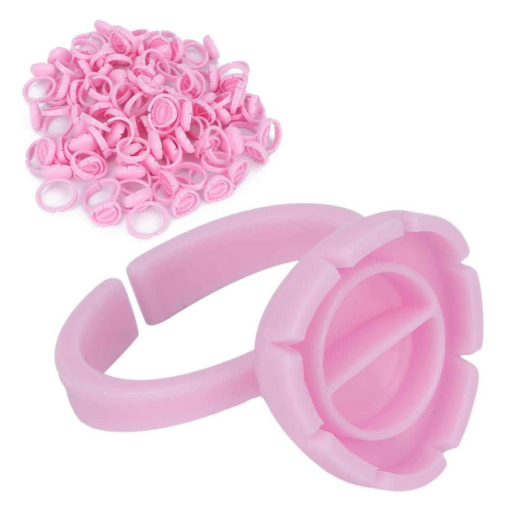 100pcs Lash Glue Holder Ring Cup Eyelash Extensions Quick Blossom Cup Lash Organizer Tool