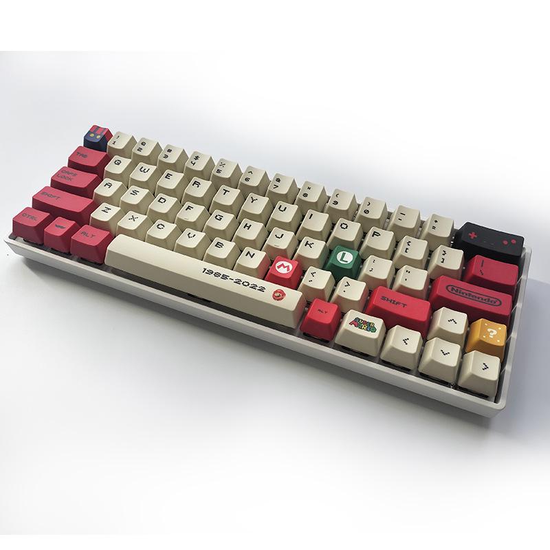 Zhuyin Text Mario Farbsublimierte PBT Personalisierte Tastenkappen, 133 Tasten für Mechanische Tastaturen