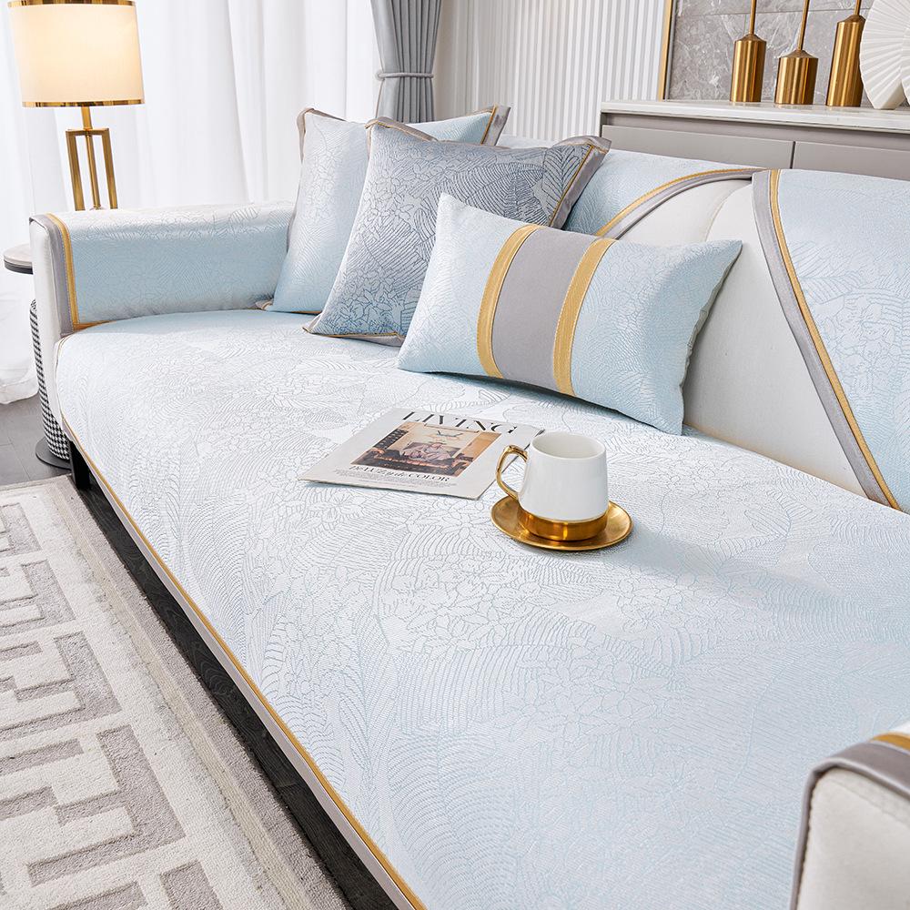 Summer Ice Silk Sofa Mat, New Simple Modern Seat Cushion, Sofa Cushion, Backrest, Armrest Towel, Concubine Seat, Dirt-Resistant