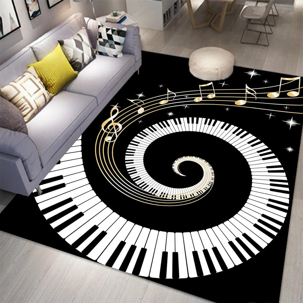 Music Note Carpet for Living Room Bedroom Hallway Balcony Entrance Doormat Floor Mat Large Soft Anti-slip Area Rug Home Decor