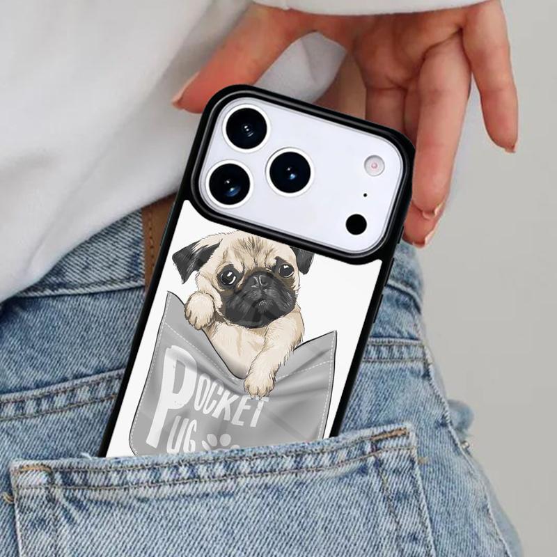 Pug Dog French Bulldog Phone Case for iPhone 17ProMax 12 13 14 15 16e 17 Pro Max Plus Air Cover