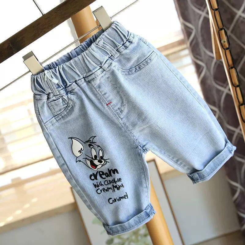 

2024 Boys Mid-length Jeans Shorts: Trendy Korean Style, Summer Baby Kids Clothing Size 100
