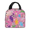 Cartoon Cute Dinosaur Pattern Insulated Lunch Bag for Kids School Cooler Thermal Food Box Tote Leakproof Lunch Boxes Container