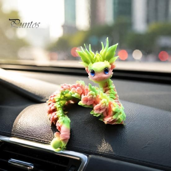 Articulated Sensory Toys 3D Printed Dragon Fidget Toy, Cute Ornaments, Desk Kawaii Cherry Blossom Decor Stress Relief Toy for Adults, Fantasy