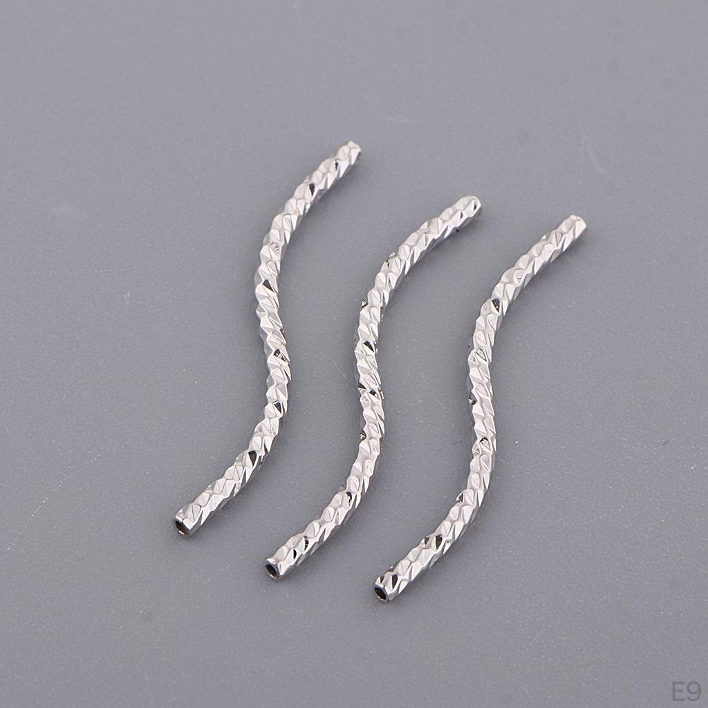 20 Pieces Style Alloy Tube Noodle Beads 1.3mm DIY Jewelry Twisted Spacer Loose for