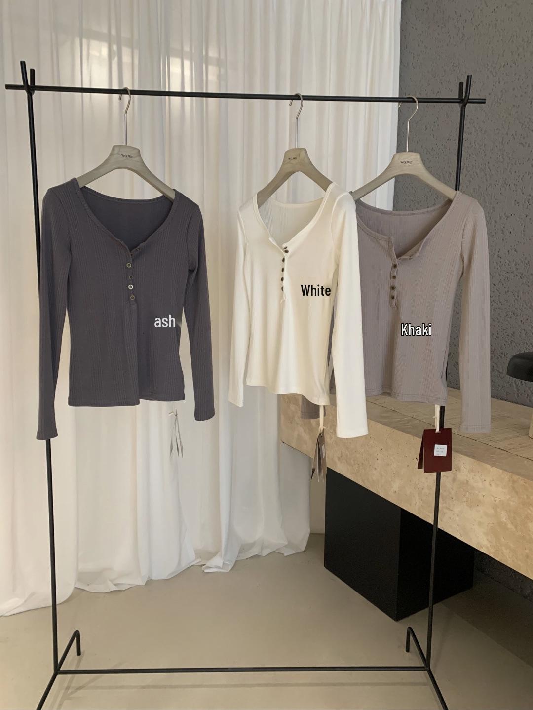 

Guangzhou Women s Slim Fit Long Sleeve Henley Top - Autumn/Winter Collection Small белый