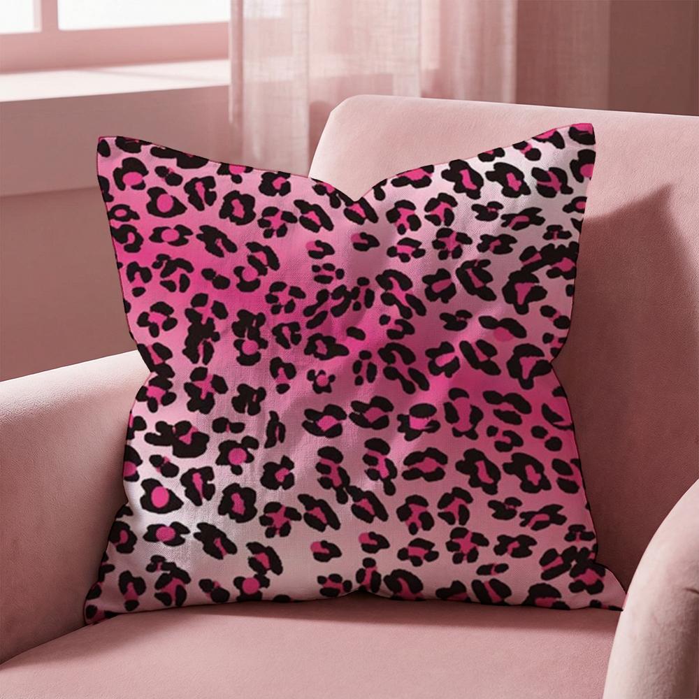 Y2K Fashion Leopard Print Cushion Cover Multi-Scene Pillow Cover For Home & Car - Reversible, Soft & Durable For Daily Use