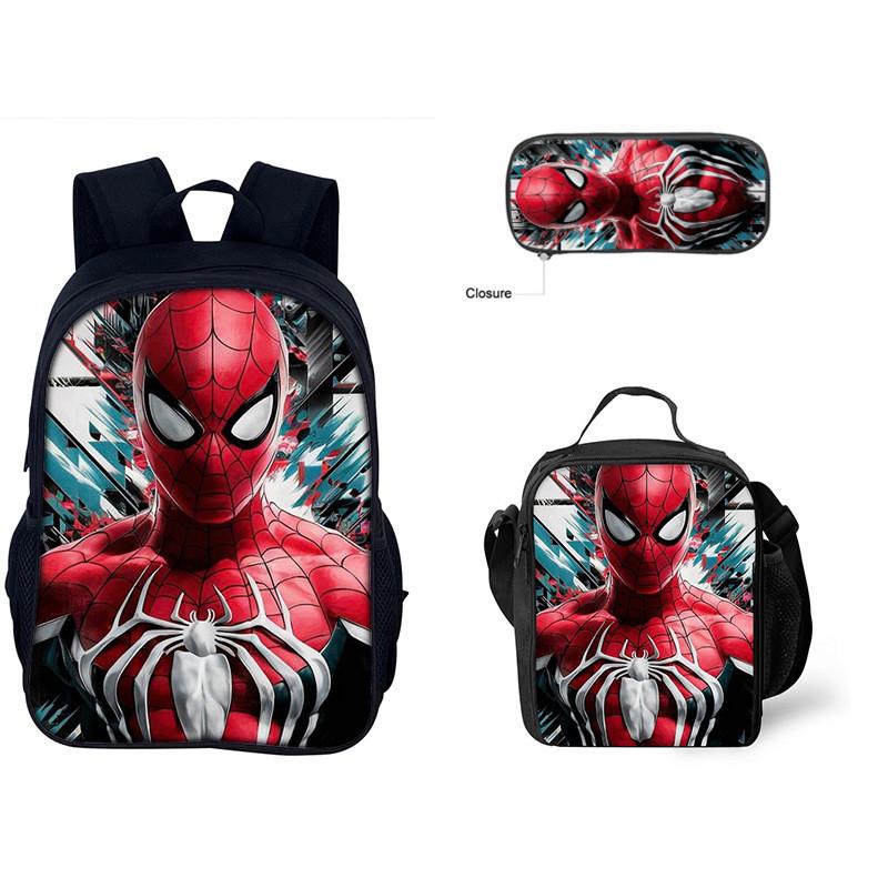 Spiderman Rucksack-Set Mit Oxford-Stoff Schultasche Und Federmäppchen Für Kinder