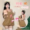 Fun plush underwear halter maid bear sexy lace bow hip skirt