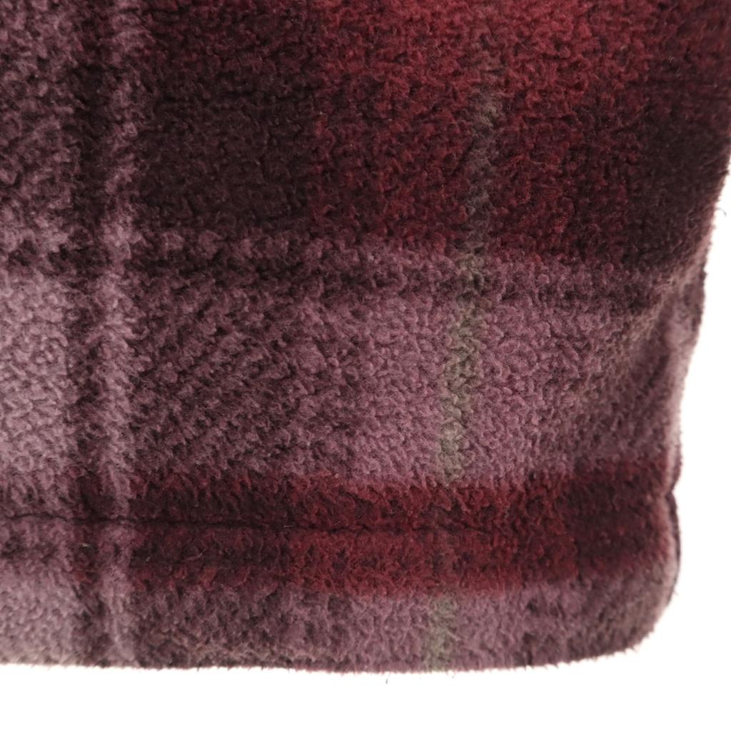 SALOMON made in Japan Check Pattern Fleece jacket L Bordeaux series Men's Used