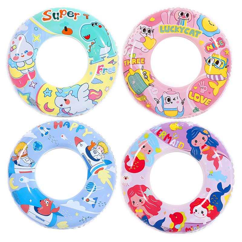 Cartoon Anti-Rollover Thickened PVC Underarm Swimming Ring for Kids - Eco-Friendly and Safe Lifebuoy