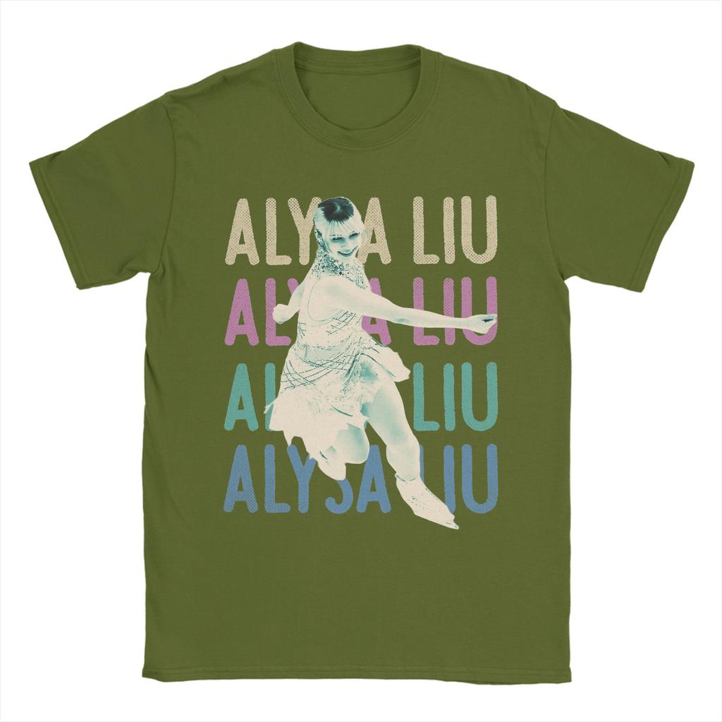 Alysa Liu Figure Skating Retro T Shirt Unisex Pure Cotton Novelty TShirt Round Collar Tee Shirt Short Sleeve Clothes Summer