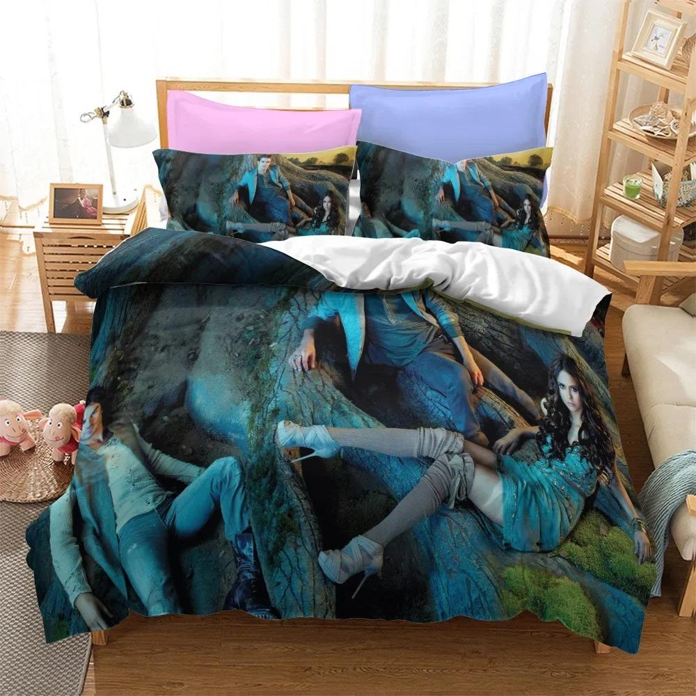3D Printed The Vampire Diaries Bedding Set 3D Printed Suitable for Bedroom Duvet Cover Set With Pillowcases Kids Home Textile