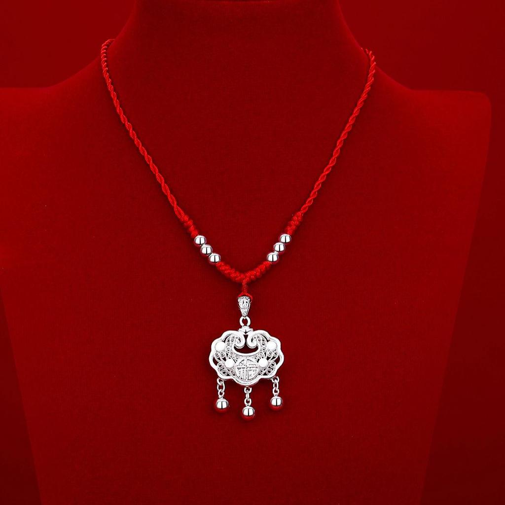 2023 Silver-Plated Lucky Bell Pendant Necklace: Women's New Year Charm