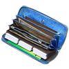 FRANCK ROSSINI Women's Zip-Around Long Wallet, Made in Italy by Enterprise Leather, Gift Boxed, Blue