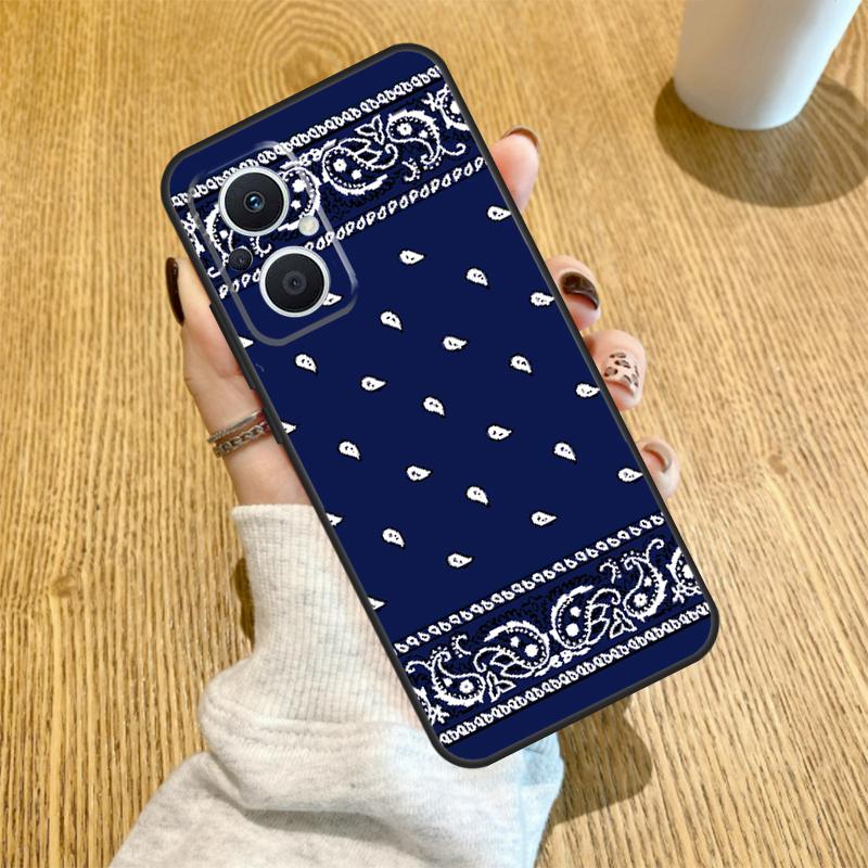 Blue Bandana Paisley Funda For OPPO Reno 12F 11F 13F 14F 8T 8 Lite 10 11 12 13 14 OPPO Find X8 X6 X5 X9 Pro Case