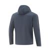 Li-Ning Comfortable Simple Solid Color Hooded Zipper Casual Quick-Dry Sports Windbreaker Men Outerwear Navy-Blue AFDV757-5