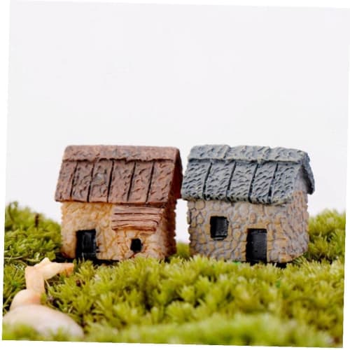 Dollhouse Miniature Gardening Micro Landscape Decoration Village House Set of 4