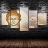 Buddha Calm State Painting 5 Piece Five Panel Wall Canvas Print Modern Art Poster Picture Home Decor Gift For Him For Her