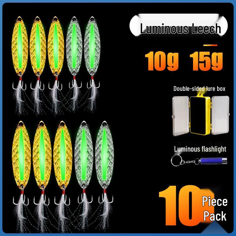 Sequin Long Cast Leech Iron Plate Vib Micro Lure for Freshwater Mandarin Fish & Aspius