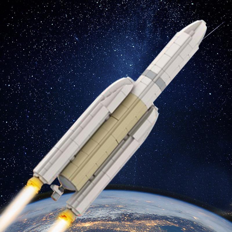 MOC ערכת לבני בנייה טיל אריאן 5 של ESA בגודל בינוני לוויין חלל שבתאי קנה מידה 1:110 רכב חקר Juguetes לבנים צעצועי משחק
