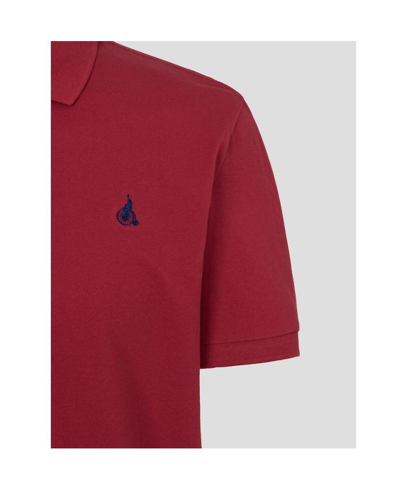 Binpolmen [Essential] Pique Collared Short Sleeve T-Shirt Red