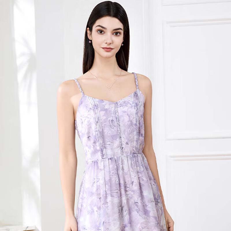 

JESSIE Elegant Chiffon Print Camisole Dress L