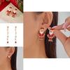 Christmas Earrings Female With Colorful Zirconia Sparkle For Holiday Celebrations
