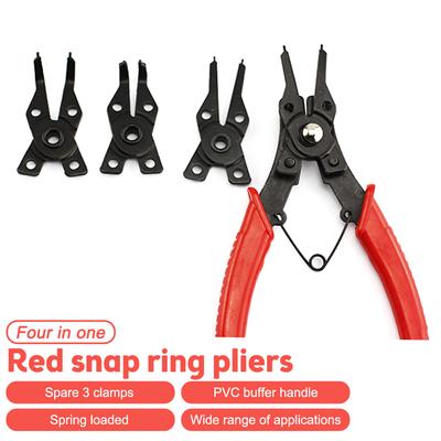 4 In 1 Circlip Pliers Set Snap Ring Pliers Multi Crimp Removable Plier Head Retaining Circlip Pliers Hand Tools