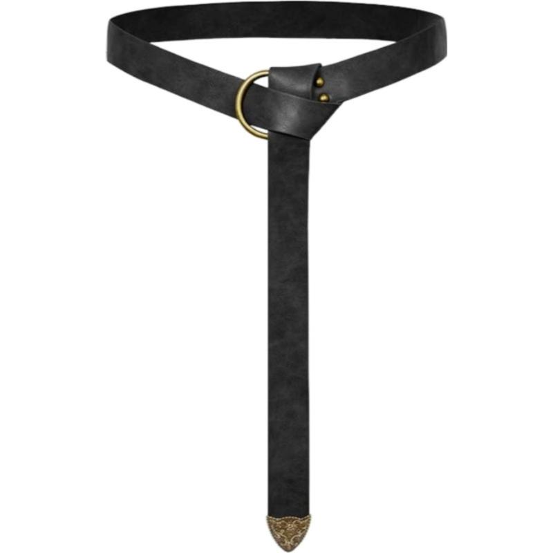 Historical Nordic Waist Belt PU Leather Knight Waist Strap for WOmen Men Stage Performances LARP Historical Costume
