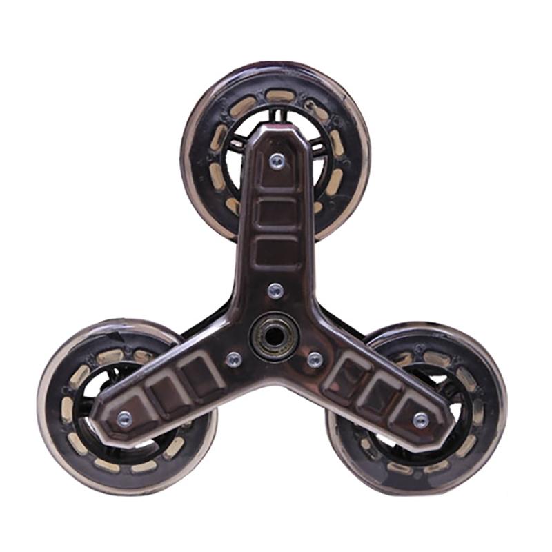 

2Pcs Trolley Casters Foldable Shopping Cart Wheel Stair Climbing Triangular Wheel Sliding Rollers Replacement Casters 1