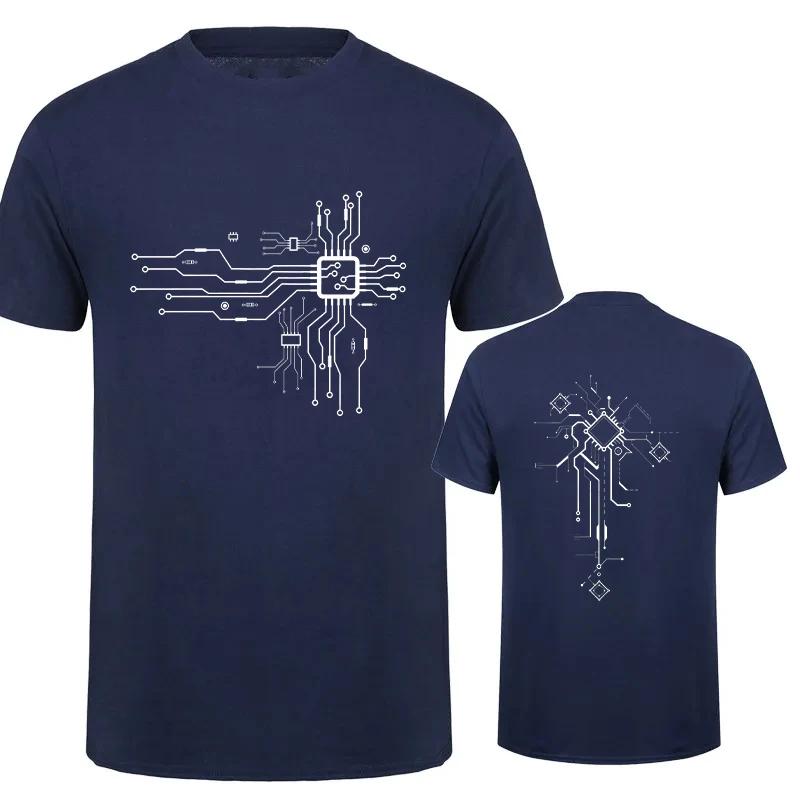 Simple Fashion CPU Graphic T Shirts For Unisex Summer Trendy Circuit Diagram 3D Printed Tshirts Cool Streetwear Oversized Tees
